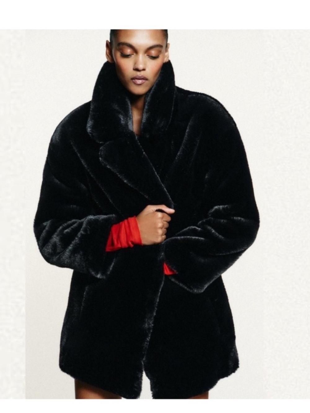 VIRAL NEW Zara faux fur coat, black, fluffy size L 
🚨FIRM PRICE NO DISCOUNT - Picture 8 of 16